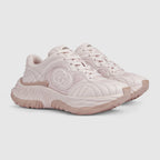 Women's Ripple sneaker – pale pink leather Women's Pale pink mesh details lettering metal hardware – LUX VERSE Luxury Designer Fashion Outlet