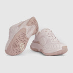 Women's Ripple sneaker – pale pink leather Women's Pale pink mesh details lettering metal hardware – LUX VERSE Luxury Designer Fashion Outlet