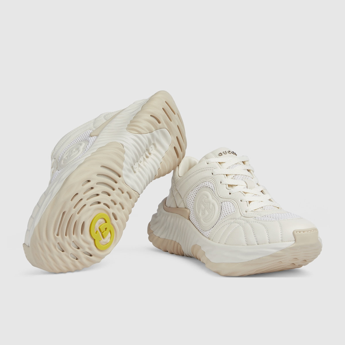 Ripple sneaker – leather Women's mesh details Lettering metal hardware – LUX VERSE Luxury Designer Fashion Outlet