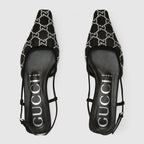 Women's GG slingback ballet flat – black mesh with GG crystals Women's Tonal suede trim Leather sole Buckle slingback – LUX VERSE Luxury Designer Fashion Outlet