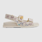 Women's flat sandal with Double G – lending a contemporary and sporty touch, these flat sandals with velcro straps offer – LUX VERSE Luxury Designer Fashion Outlet