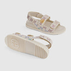 Women's flat sandal with Double G – lending a contemporary and sporty touch, these flat sandals with velcro straps offer – LUX VERSE Luxury Designer Fashion Outlet