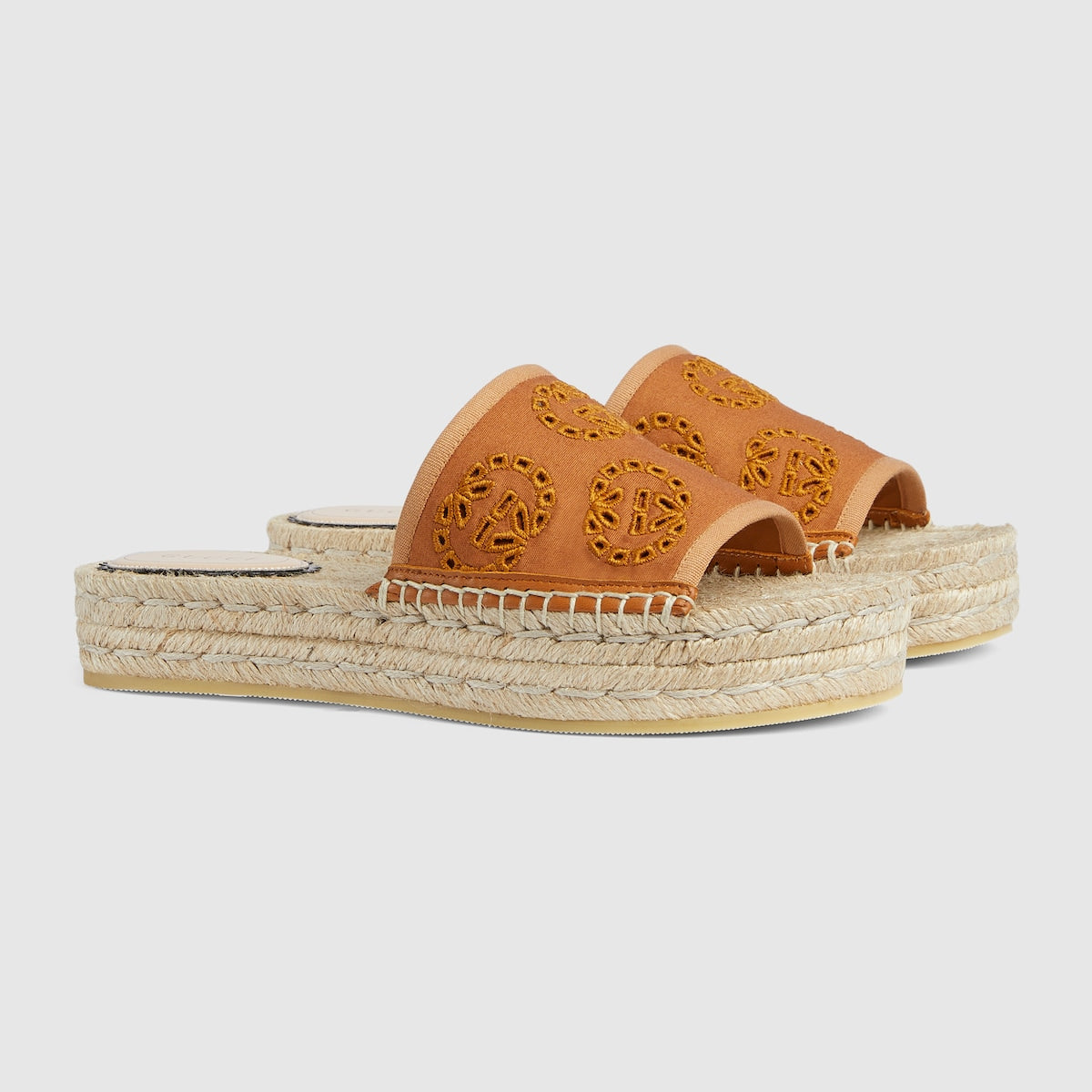 Espadrille sandal with Interlocking G – camel Interlocking G canvas Women's Cord platform with rubber bottom Low heel – LUX VERSE Luxury Designer Fashion Outlet