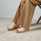 Women's espadrille sandal with Interlocking G – this pair of espadrilles is presented in ivory Interlocking G canvas – LUX VERSE Luxury Designer Fashion Outlet