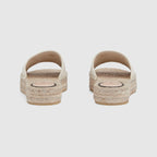 Women's espadrille sandal with Interlocking G – this pair of espadrilles is presented in ivory Interlocking G canvas – LUX VERSE Luxury Designer Fashion Outlet