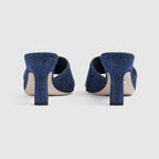 Women's GG slide sandal – crafted from blue denim, an elegant GG crystal motif adds a contemporary feel to – LUX VERSE Luxury Designer Fashion Outlet