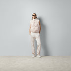 GG cotton canvas padded vest – presented in GG cotton canvas, this padded gilet is enriched with an oval leather – LUX VERSE Luxury Designer Fashion Outlet