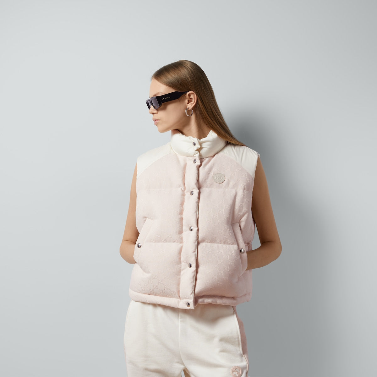 GG cotton canvas padded vest – sweatshirts, hoodies, and t-shirts with drop shoulders, cropped lengths, – LUX VERSE Luxury Designer Fashion Outlet