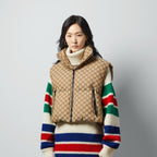 GG canvas padded vest – here, the House's striking monogram is presented across a neutral canvas – LUX VERSE Luxury Designer Fashion Outlet