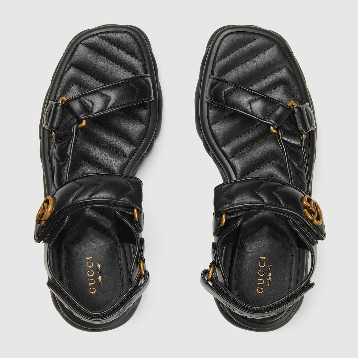 Rubber sandal with Double G – a subtle nod to the GG Marmont, this pair of black leather sandals is defined by – LUX VERSE Luxury Designer Fashion Outlet