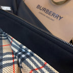 Schwarz-karierte Baumwolljacke mit Reißverschluss – Herren