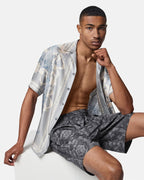 Barocco Reversible Boardshorts – barocco print Logo motif Elastic drawstring waistband Side pockets Back zipped – LUX VERSE Luxury Designer Fashion Outlet