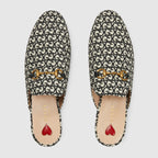 Princetown motif slipper – the founder's initials form part of an allover jacquard design with a geometric GG – LUX VERSE Luxury Designer Fashion Outlet