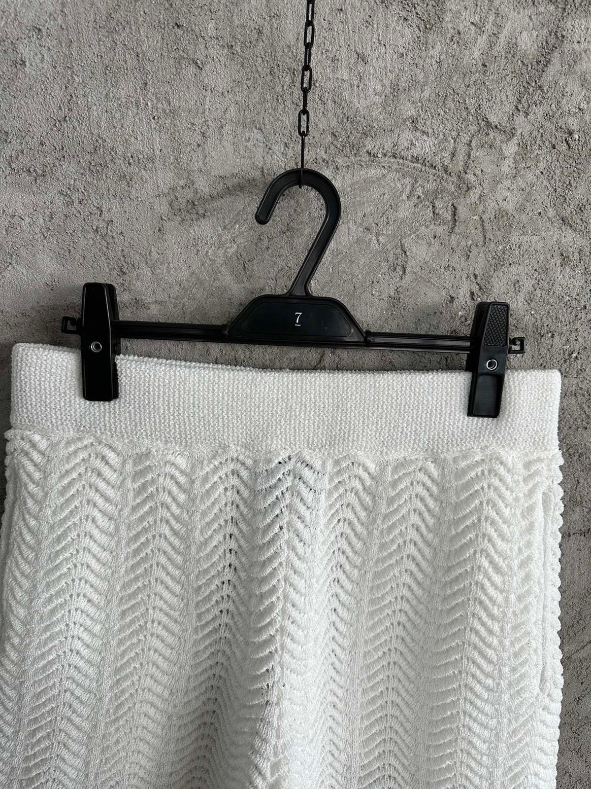 White Knit Crochet Drawstring - Men's