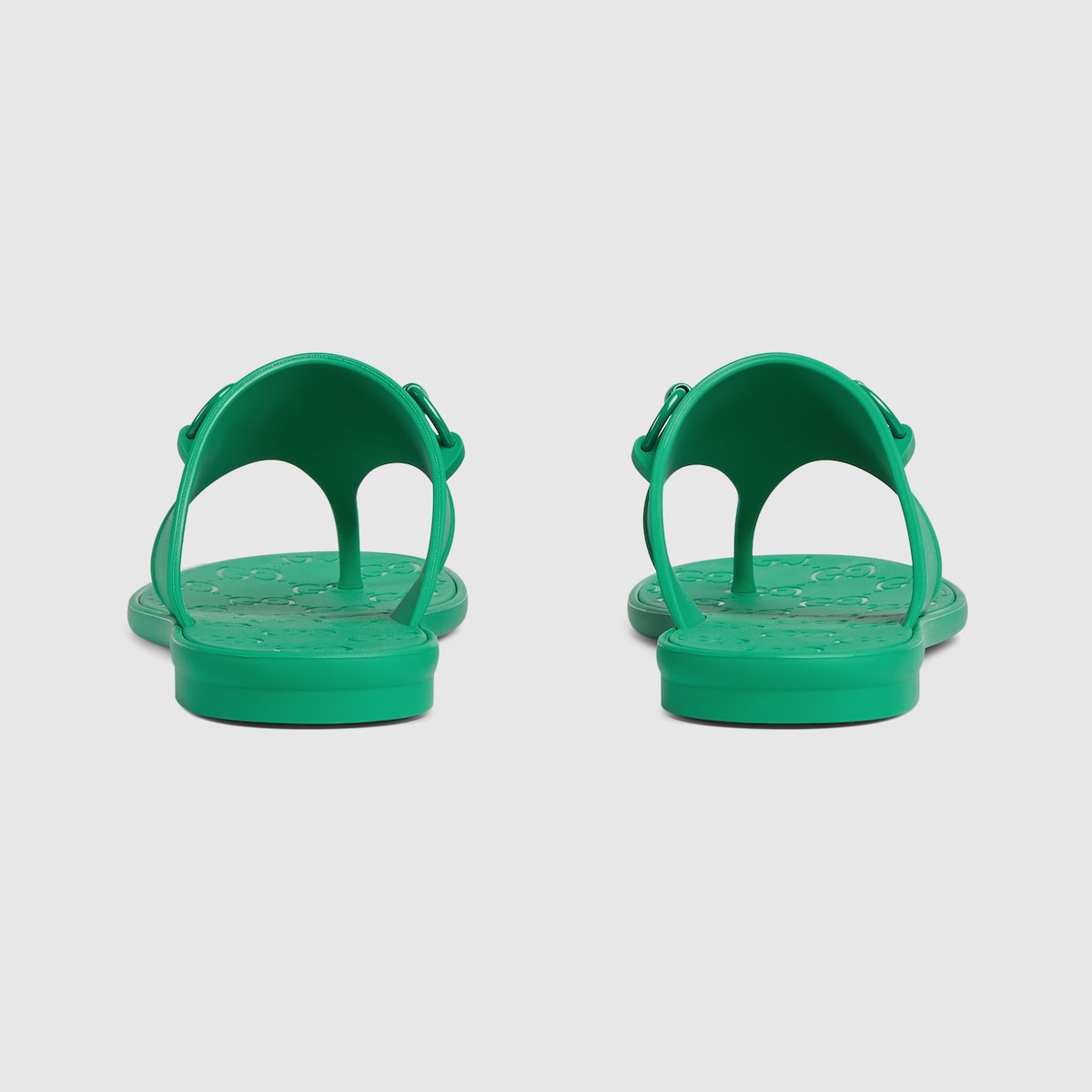 Women's thong rubber sandal with Horsebit – this thong sandal appears in green rubber with the Horsebit hardware enriching – LUX VERSE Luxury Designer Fashion Outlet