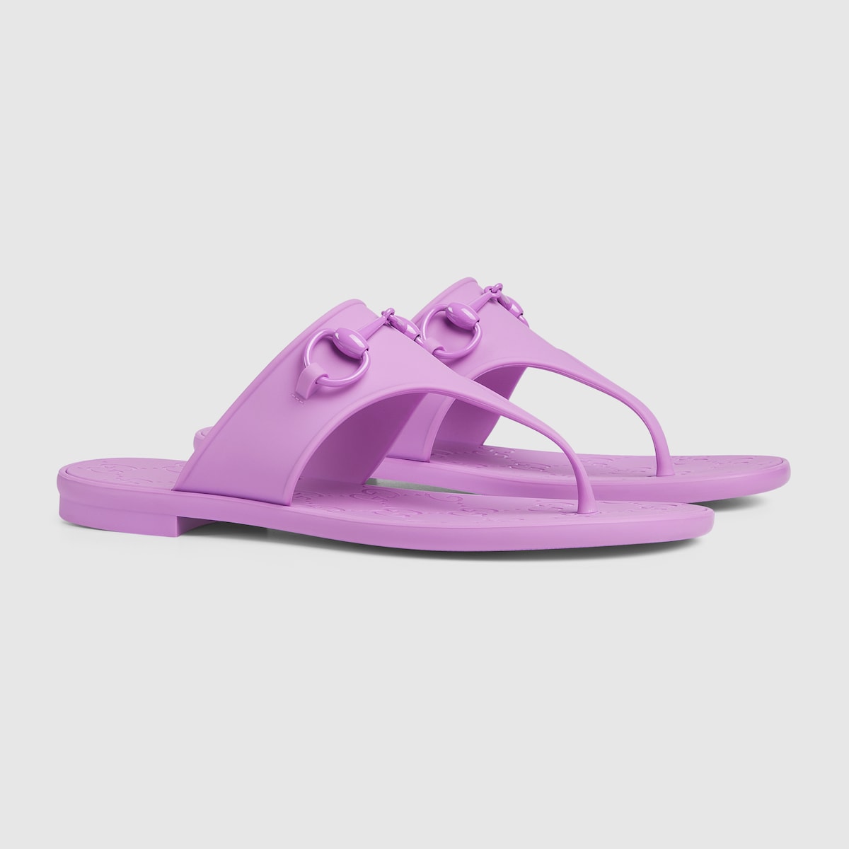 Thong sandal with Horsebit – lilac leather Women's Enameled Horsebit GG rubber insole Rubber sole Flat 0.4"heel – LUX VERSE Luxury Designer Fashion Outlet