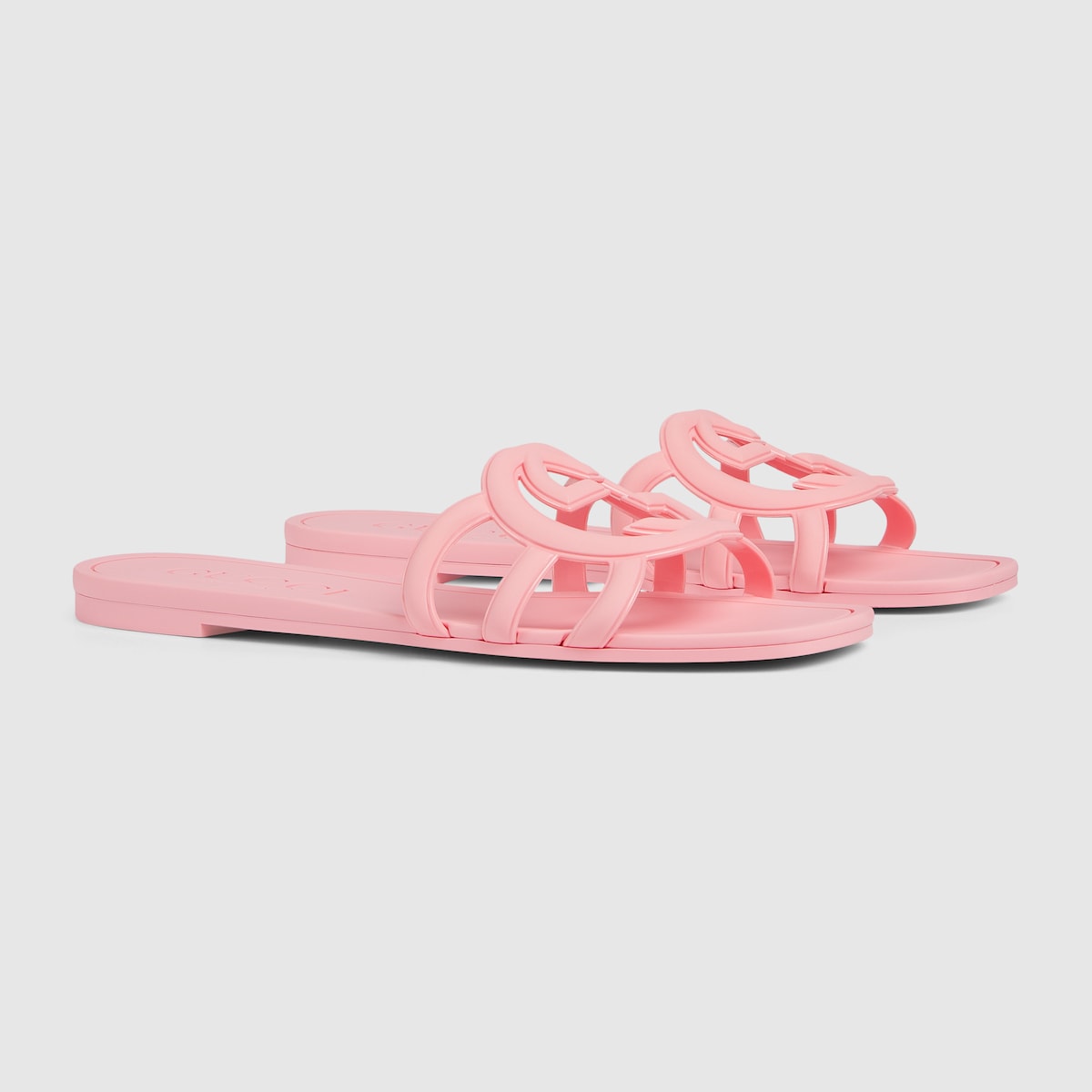 Women's Interlocking rubber G sandal – this slide sandal appears in pink rubber with an Interlocking G cut-out enriching – LUX VERSE Luxury Designer Fashion Outlet
