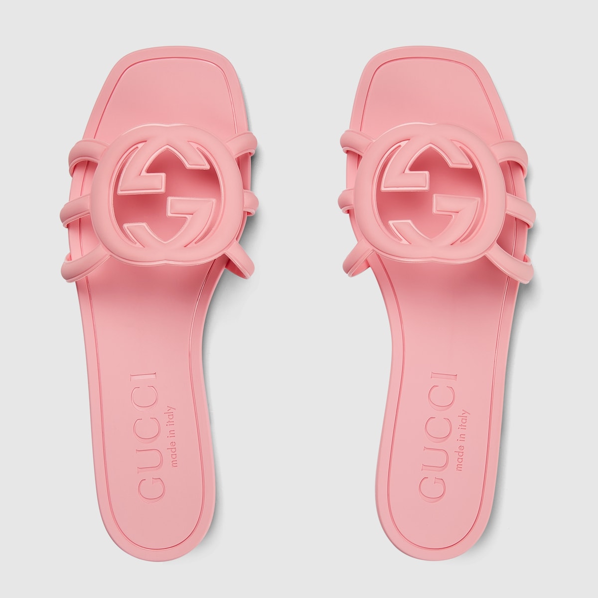 Women's Interlocking rubber G sandal – this slide sandal appears in pink rubber with an Interlocking G cut-out enriching – LUX VERSE Luxury Designer Fashion Outlet