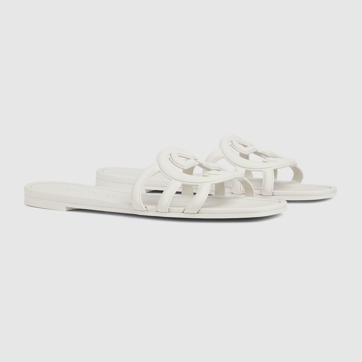 Women's Interlocking rubber G slide sandal – this slide sandal appears in white rubber with an Interlocking G cut-out enriching – LUX VERSE Luxury Designer Fashion Outlet