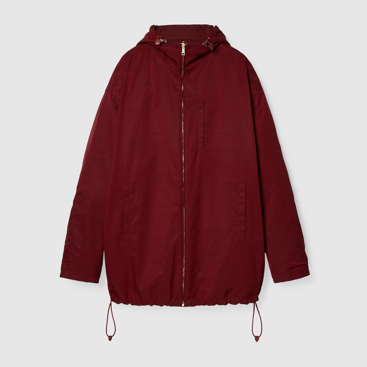 Reversible canvas jacket – this reversible jacket is crafted from Rosso Ancora Original GG canvas on one side – LUX VERSE Luxury Designer Fashion Outlet