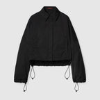 Polyester twill bomber jacket – this bomber jacket is crafted from black polyester twill – LUX VERSE Luxury Designer Fashion Outlet