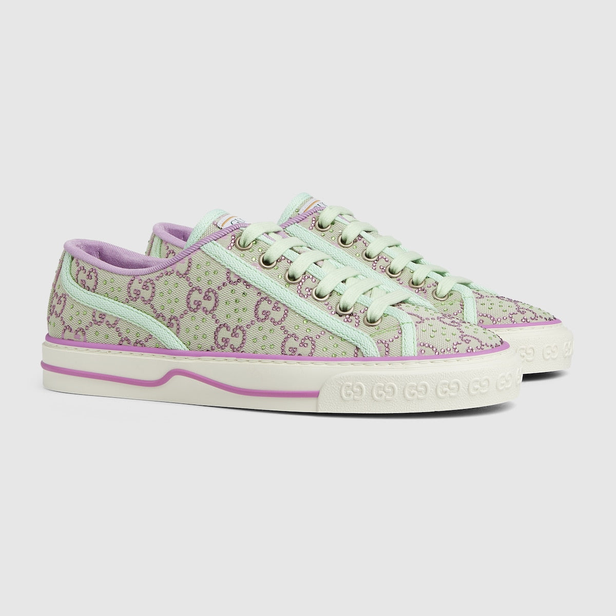 Tennis 1977 sneaker – white canvas Women's Green and red Web Leather detail Tennis 1977 label GG motif at – LUX VERSE Luxury Designer Fashion Outlet