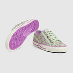 Tennis 1977 sneaker – white canvas Women's Green and red Web Leather detail Tennis 1977 label GG motif at – LUX VERSE Luxury Designer Fashion Outlet