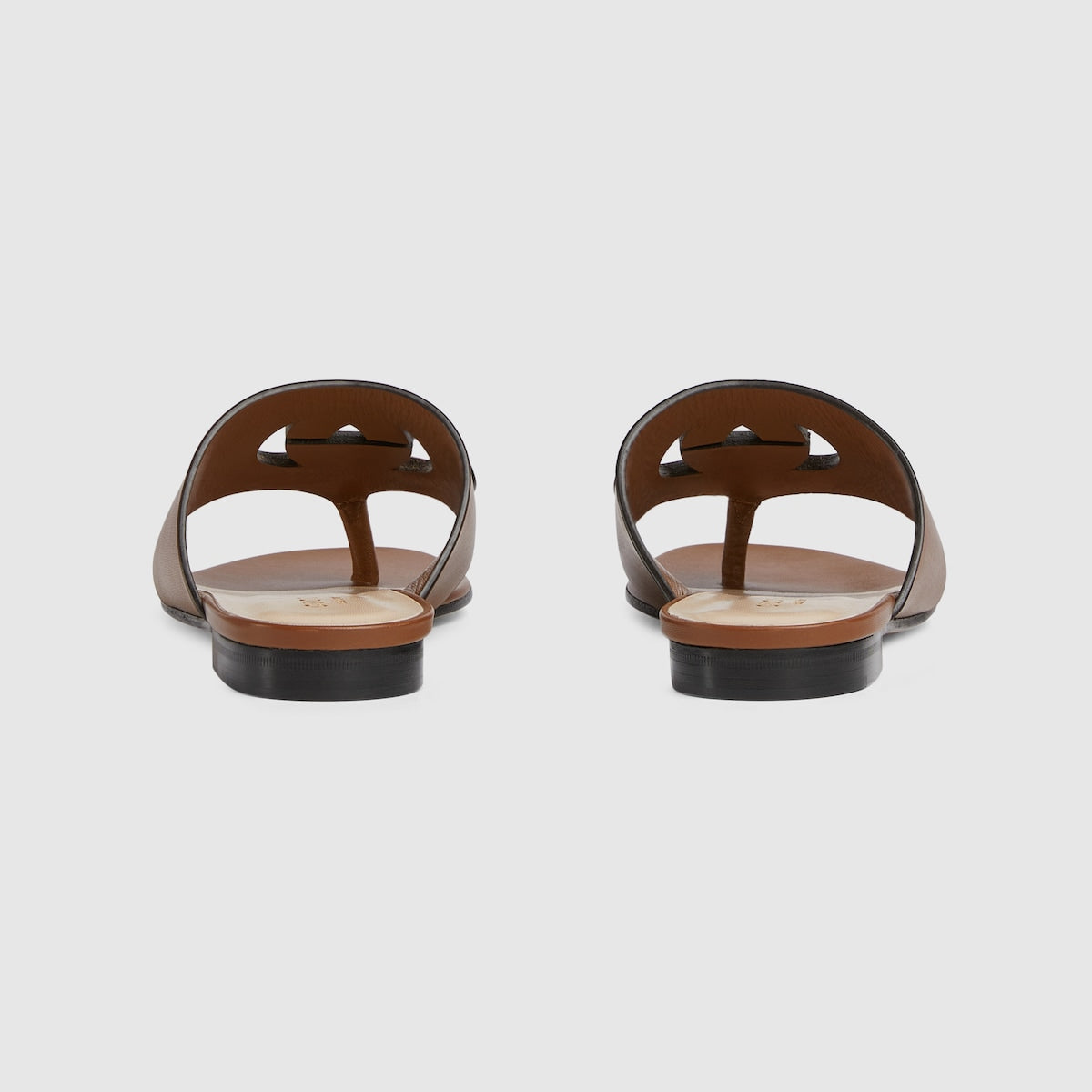 Interlocking G cut-out sandal – these versatile sandals are presented in brown leather and feature a central – LUX VERSE Luxury Designer Fashion Outlet