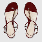 Signoria thong sandal – with its shiny patent leather, leather sole and eye-catching chain, this sandal – LUX VERSE Luxury Designer Fashion Outlet