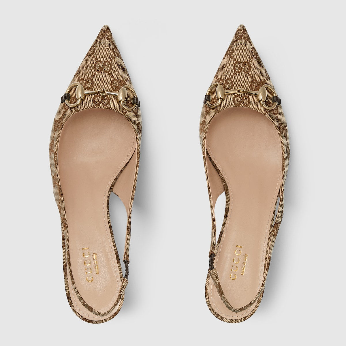 Women's GG slingback pump – the Original GG canvas lends itself to these striking slingback pumps – LUX VERSE Luxury Designer Fashion Outlet