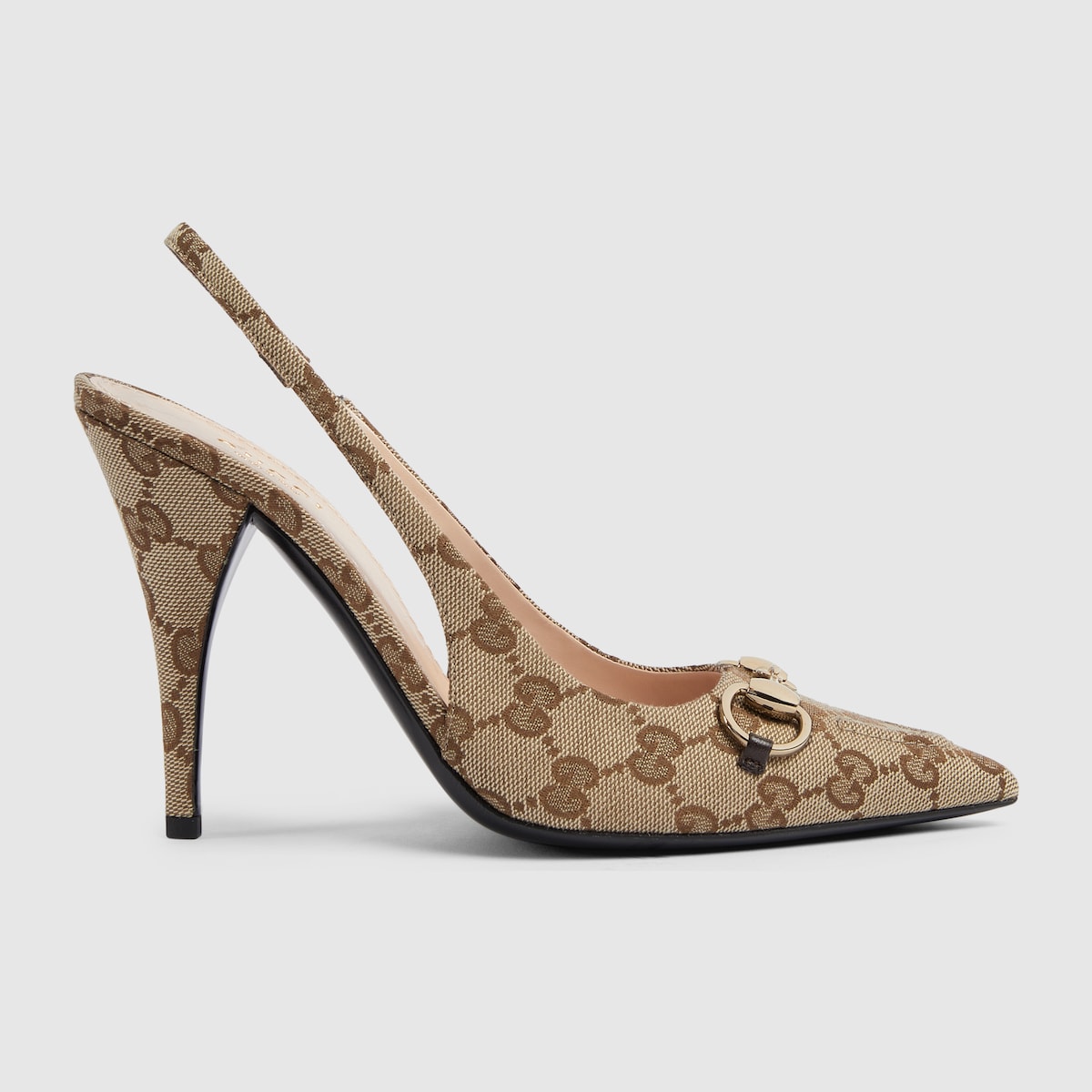 Women's canvas slingback pump – the Original GG canvas lends itself to these elevated slingback pumps – LUX VERSE Luxury Designer Fashion Outlet