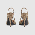 Women's canvas slingback pump – they are completed with a point toe, elastic strap and high heel – LUX VERSE Luxury Designer Fashion Outlet