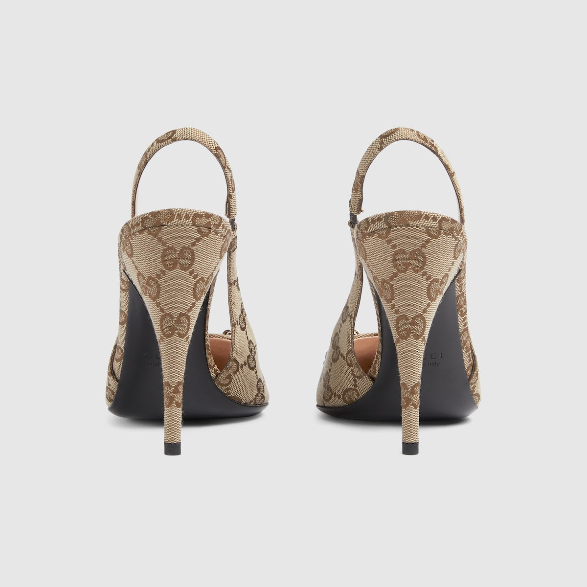 Women's canvas slingback pump – they are completed with a point toe, elastic strap and high heel – LUX VERSE Luxury Designer Fashion Outlet