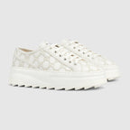 Tennis 1977 rhombi sneaker – canvas with GG embroideries Women's trim Rubber outsole Tennis – LUX VERSE Luxury Designer Fashion Outlet