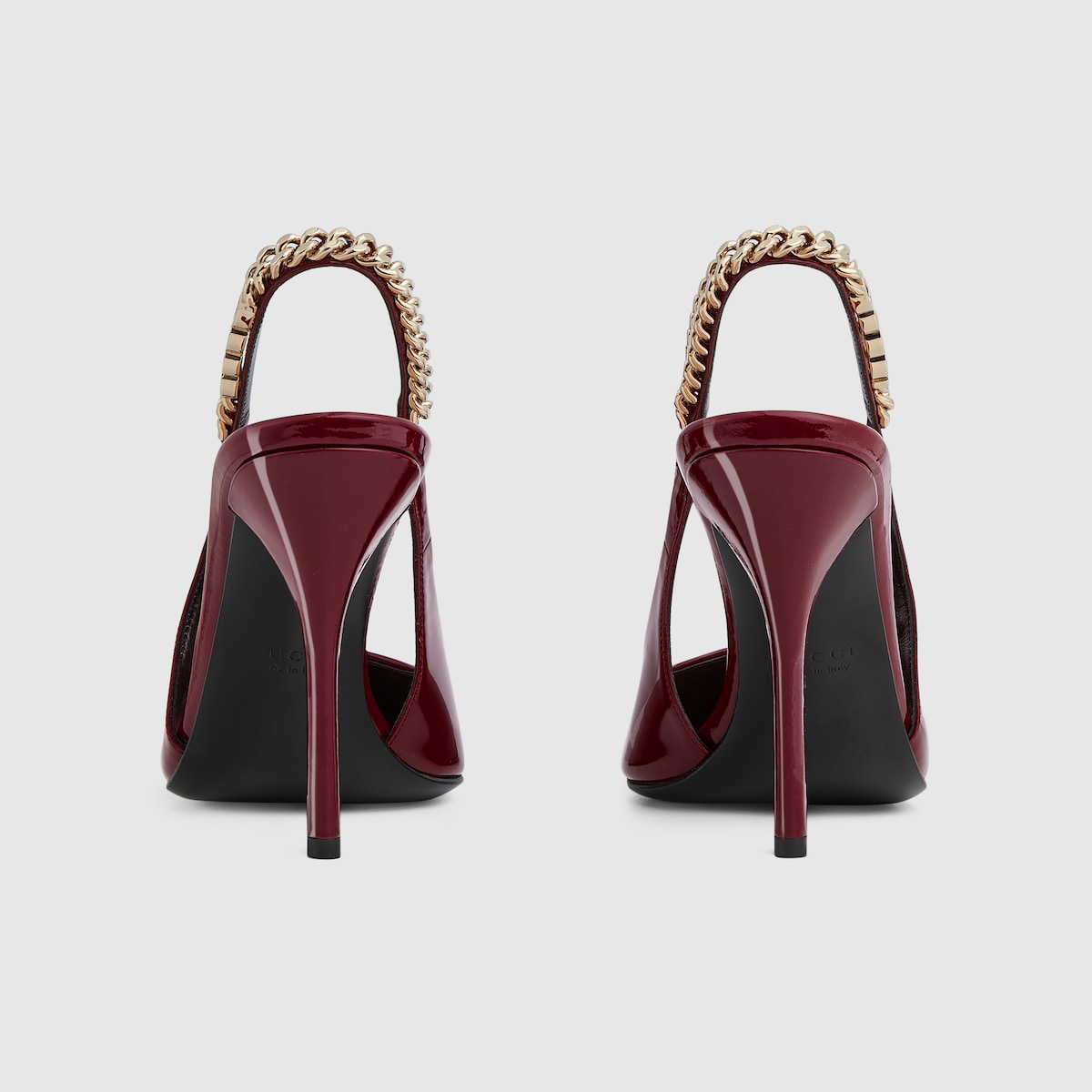 Signoria pump – rosso Ancora red patent leather Women's Pointed toe Chain, stitched by hand Leather – LUX VERSE Luxury Designer Fashion Outlet