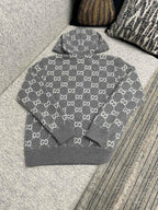 Grauer Strick-Monogramm-Troyer - Herren