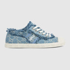 Women's GG denim sneaker – appearing in light blue, this pair of women's lace-up sneakers is defined by – LUX VERSE Luxury Designer Fashion Outlet