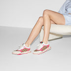 Re-Web Lace-up sneaker – this pair is crafted from the iconic Original GG canvas and fuchsia leather – LUX VERSE Luxury Designer Fashion Outlet