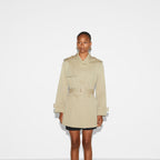 Cotton stretch garbardine coat – the rear vent makes way for a voluminous shape, defined by a detachable – LUX VERSE Luxury Designer Fashion Outlet