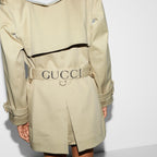 Cotton stretch garbardine coat – the rear vent makes way for a voluminous shape, defined by a detachable – LUX VERSE Luxury Designer Fashion Outlet