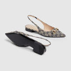 Women's Horsebit slingback ballet flat – they are completed with a pointed toe and an elastic strap – LUX VERSE Luxury Designer Fashion Outlet