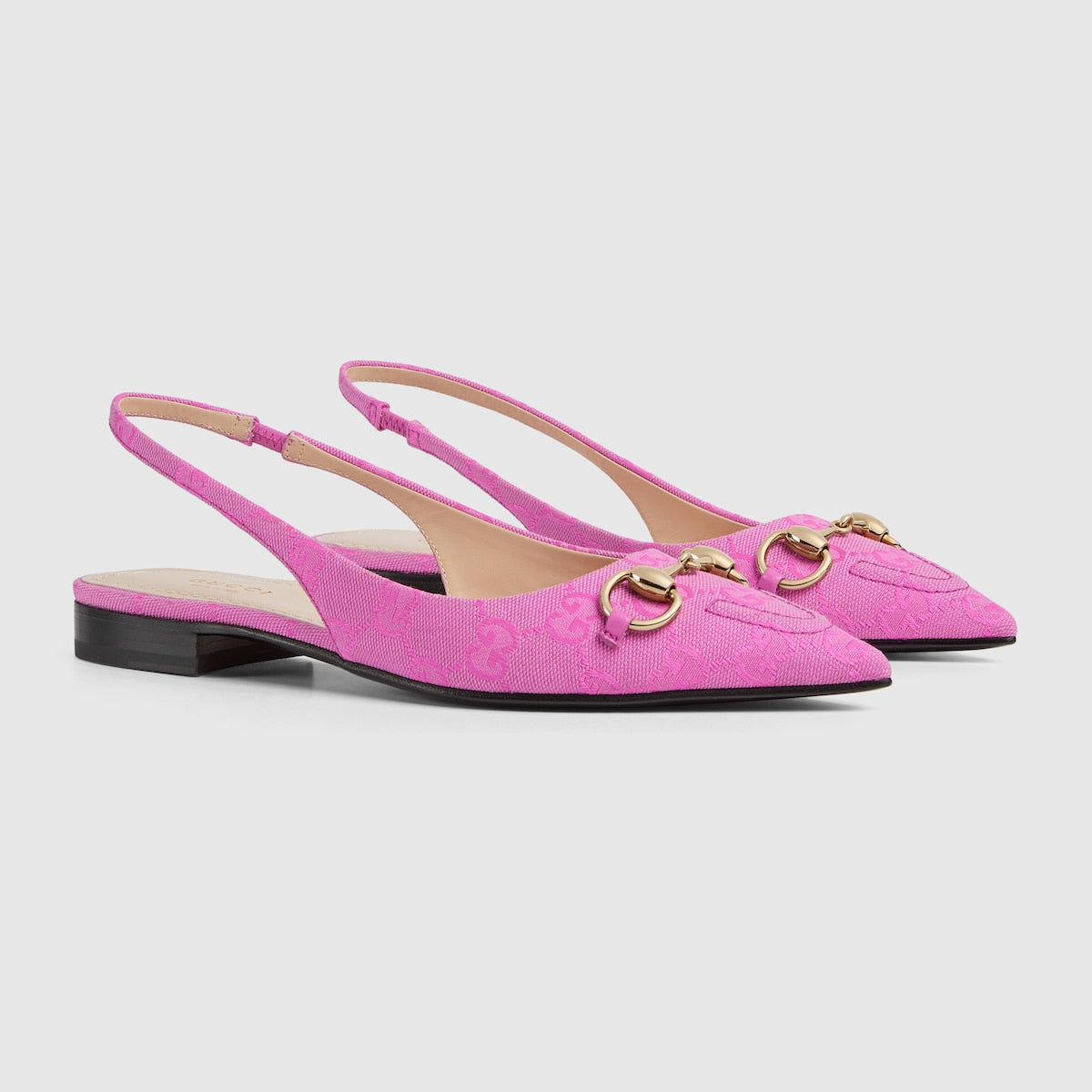 Women's Horsebit slingback flat – they are completed with a point toe and an elastic strap at the back – LUX VERSE Luxury Designer Fashion Outlet