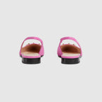 Women's Horsebit slingback flat – the pink color is accentuated by a light gold-toned hardware – LUX VERSE Luxury Designer Fashion Outlet