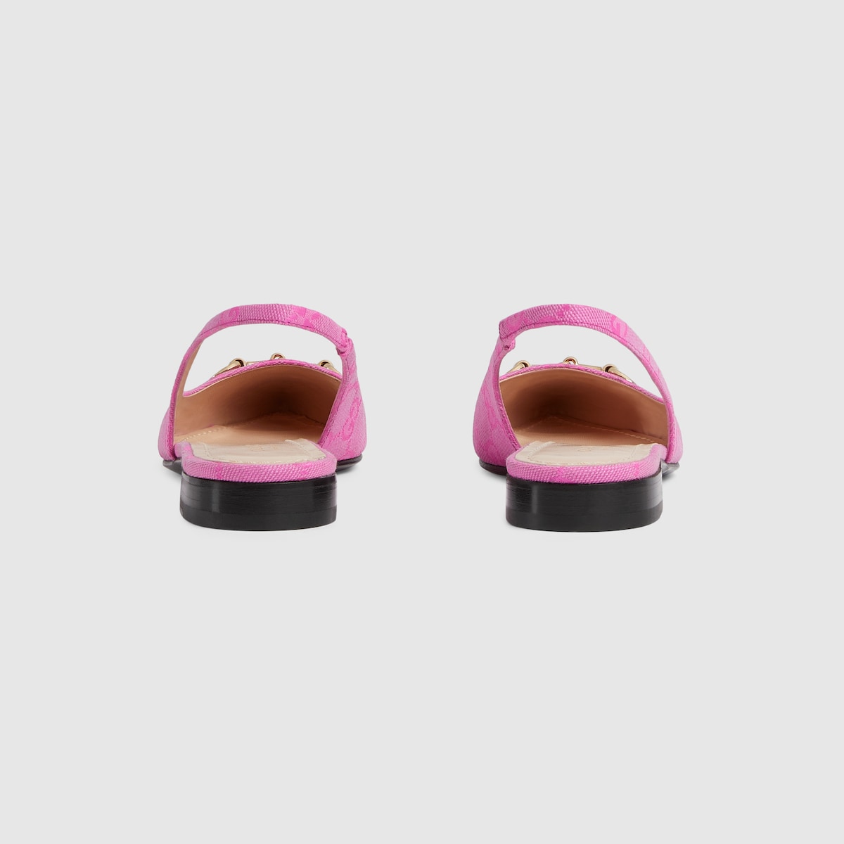 Women's Horsebit slingback flat – the pink color is accentuated by a light gold-toned hardware – LUX VERSE Luxury Designer Fashion Outlet