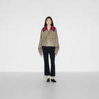 GG nylon jacket – this jacket is presented in beige and ebony GG nylon is enriched with a striped knit – LUX VERSE Luxury Designer Fashion Outlet