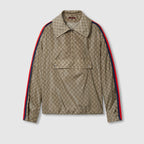 GG nylon jacket – this jacket is presented in beige and ebony GG nylon is enriched with a striped knit – LUX VERSE Luxury Designer Fashion Outlet