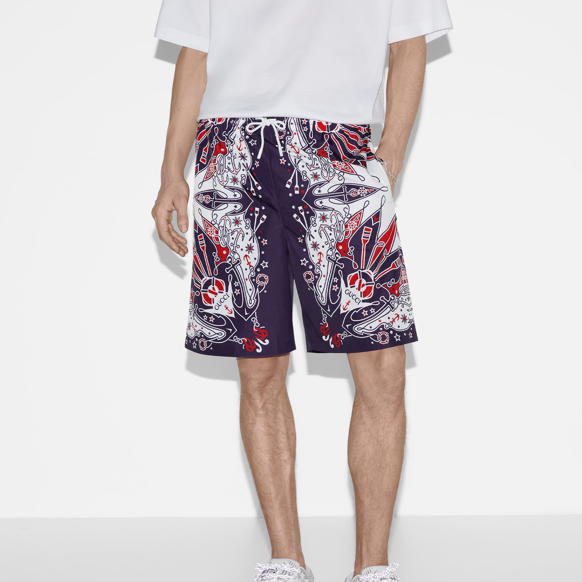 Bandana print swim short – emblematic codes of the House and refined patterns are reinterpreted in contemporary – LUX VERSE Luxury Designer Fashion Outlet