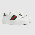 Women's Ace leather sneaker – a chunkier construction defines the shape, while a metal “ACE” tag shines atop – LUX VERSE Luxury Designer Fashion Outlet