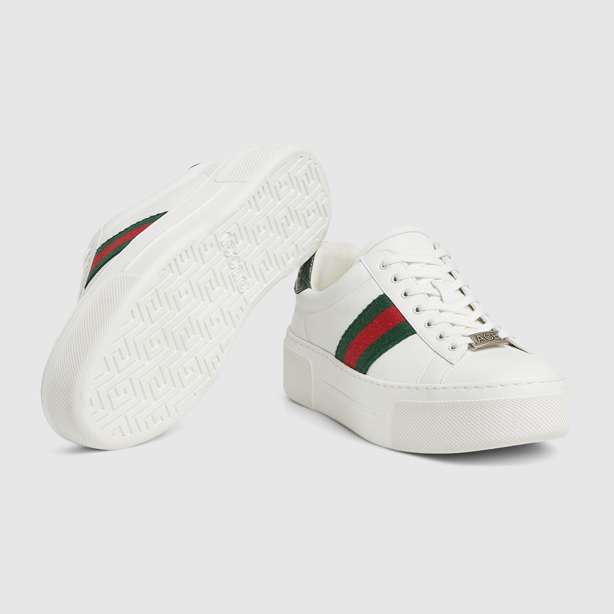 Women's Ace leather sneaker – a chunkier construction defines the shape, while a metal “ACE” tag shines atop – LUX VERSE Luxury Designer Fashion Outlet