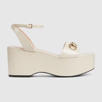 Women's flatform sandal – the iconic Horsebit defines this pair of leather sandals – LUX VERSE Luxury Designer Fashion Outlet